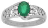 .80CT DIAMOND & AAA EMERALD 14KT WHITE GOLD OVAL & ROUND CRISS CROSS LOVE RING