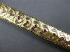 ANTIQUE LARGE .70CT AAA RUBY 14KT YELLOW GOLD HANDCRAFTED FILIGREE CUFF BRACELET