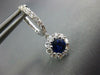 ESTATE 2.0CT DIAMOND & SAPPHIRE 18KT WHITE GOLD CLASSIC FLOWER HANGING EARRINGS