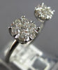 ESTATE .50CT DIAMOND 14KT WHITE GOLD 3D CLASSIC DOUBLE FLOWER TENSION FUN RING
