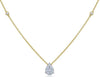 .32CT DIAMOND 14KT YELLOW GOLD CLUSTER INVISIBLE TEAR DROP BY THE YARD NECKLACE
