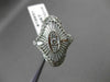 ANTIQUE LARGE OLD MINE DIAMOND 14KT WHITE GOLD FILIGREE NORTH SOUTH RING #19850