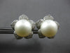 LARGE .80CT DIAMOND & AAA SOUTH SEA PEARL 18K WHITE GOLD FLOWER CLIP ON EARRINGS