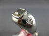 LARGE GIA 3.76CT WHITE & GREEN DIAMOND 18KT WHITE GOLD 3D ETOILE MENS GYPSY RING