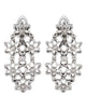 .99CT DIAMOND 18KT WHITE GOLD 3D MULTI STAR FLORAL FUN CLIP ON HANGING EARRINGS