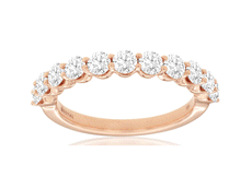 1.20CT DIAMOND 14KT ROSE GOLD 3D SHARED PRONG 11 STONE WEDDING ANNIVERSARY RING