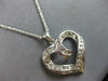 ESTATE LARGE 1.02CT DIAMOND 14KT WHITE GOLD 3D OPEN HEART LOVE FLOATING PENDANT
