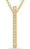 ESTATE .20CT DIAMOND 14KT YELLOW GOLD 3D CLASSIC ROUND BAR PAVE FLOATING PENDANT
