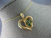 ESTATE .37CT DIAMOND & AAA EMERALD 14KT YELLOW GOLD HEART SHAPE FLOATING PENDANT
