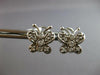 ESTATE .44CT DIAMOND 14KT WHITE GOLD 3D CLASSIC BUTTERFLY LOVE CLIP ON EARRINGS