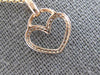 ESTATE .10CT DIAMOND 14KT ROSE GOLD 3D CLASSIC OPEN HEART LOVE FLOATING PENDANT