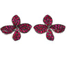 ESTATE .84CT AAA RUBY 18KT WHITE GOLD 3D MULTI LEAF BUTTERFLY FUN EARRINGS