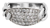 ESTATE .69CT DIAMOND 18K WHITE GOLD MULTI ROW OVAL FLEXIBLE FUN ANNIVERSARY RING