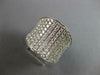 ESTATE EXTRA LARGE 3.26CT DIAMOND 18K WHITE GOLD MULTI ROW PAVE ANNIVERSARY RING