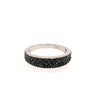 .95CT BLACK DIAMOND 18KT WHITE GOLD 3D THREE ROW SEMI ETERNITY ANNIVERSARY RING