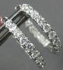 1.13CT DIAMOND 18K WHITE GOLD INSIDE OUT MULTI ROW ROUND HUGGIE HANGING EARRINGS