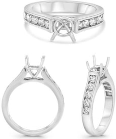 .63CT DIAMOND 14KT WHITE GOLD 3D ROUND SEMI ETERNITY SEMI MOUNT ENGAGEMENT RING