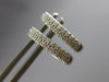 ESTATE .15CT DIAMOND 14KT WHITE GOLD 2 ROW SQUARE ROUND HUGGIE HANGING EARRINGS