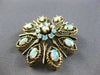 ANTIQUE LARGE AAA OPAL 14KT YELLOW GOLD FLOWER FILIGREE BROOCH PIN PENDANT 28133