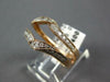 ESTATE WIDE .33CT DIAMOND 14KT ROSE GOLD CLASSIC DOUBLE V FILIGREE INSERT RING