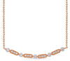 .33CT DIAMOND 14KT ROSE GOLD 3D CLASSIC ROUND FILIGREE HEXAGON BAR LOVE NECKLACE