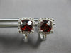 ESTATE 2.10CT DIAMOND & AAA GARNET 14KT WHITE GOLD 3D LEVERBACK HANGING EARRINGS