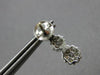 1.0CT DIAMOND 14KT WHITE GOLD 3D PAST PRESENT FUTURE JOURNEY HANGING EARRINGS