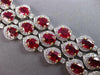 EXTRA LARGE 44.60CT DIAMOND & AAA RUBY 18KT 2 TONE GOLD COCKTAIL TENNIS BRACELET