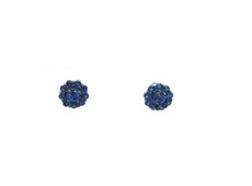 ESTATE .43CT AAA SAPPHIRE 18KT WHITE GOLD 3D CLASSIC FLOWER STUD EARRINGS
