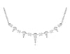 ESTATE .30CT DIAMOND 14KT WHITE GOLD ROUND & TRIANGULAR BY THE YARD BAR NECKLACE