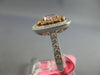 LARGE GIA 1.98CT WHITE PINK & PURPLE DIAMOND 18KT WHITE & ROSE GOLD SQUARE RING