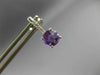 ESTATE .83CT DIAMOND & AAA AMETHYST 14KT WHITE GOLD 3D ROUND HANGING EARRINGS