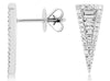 .42CT DIAMOND 14K WHITE GOLD ROUND ROUND & BAGUETTE TRIANGULAR TRILLION EARRINGS