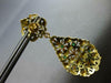 ANTIQUE LARGE .52CT DIAMOND & AAA EMERALD 18KT YELLOW GOLD FLORAL EARRINGS 27497