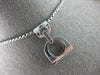 LARGE .75CT DIAMOND 14KT WHITE GOLD LOVE KNOT SEMI CIRCULAR FUN FLOATING PENDANT