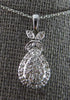 .29CT DIAMOND 14KT WHITE GOLD CLASSIC CLUSTER TEAR DROP FLOWER FLOATING PENDANT