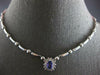 1.30CT DIAMOND & AAA TANZANITE 14KT WHITE GOLD 3D CLASSIC FLOWER LOVE NECKLACE