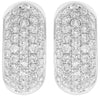 ESTATE 1.23CT DIAMOND 14KT WHITE GOLD 3D CLASSIC MULTI ROW OVAL STUD EARRINGS