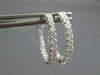 1.17CT DIAMOND 14KT WHITE GOLD 3D CLASSIC 2.5MM INSIDE OUT HOOP HANGING EARRINGS