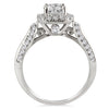 1.22CT DIAMOND 14KT WHITE GOLD 3D CUSHION & ROUND SQUARE HALO ENGAGEMENT RING