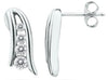 ESTATE .26CT DIAMOND 14K WHITE GOLD 4 STONE GRADUATING JOURNEY HANGING EARRINGS