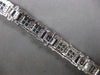 WIDE 8.28CT DIAMOND & AAA AQUAMARINE 18K WHITE GOLD 3D PRINCESS & ROUND BRACELET