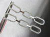 ESTATE .99CT DIAMOND 14KT WHITE GOLD 3D OVAL OPEN LINK FUN HANGING EARRINGS
