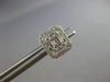 .47CT DIAMOND 14KT WHITE GOLD ROUND & BAGUETTE CLUSTER SQUARE HALO STUD EARRINGS