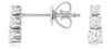 ESTATE .29CT DIAMOND 14KT WHITE GOLD 3D CLASSIC 3 STONE LOVE STUD EARRINGS