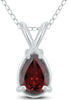.50CT AAA GARNET 14KT WHITE GOLD PEAR SHAPE SOLITAIRE FLOATING PENDANT