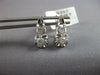 ESTATE .19CT DIAMOND 14KT WHITE GOLD 3D FLOWER LEVERBACK HANGING EARRINGS