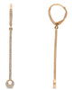 .28CT DIAMOND 14KT ROSE GOLD ROUND CIRCULAR BAR FUN LEVERBACK HANGING EARRINGS