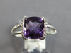 2.08CT DIAMOND & AAA AMETHYST 14KT WHITE GOLD 3D SQUARE TENSION CRISS CROSS RING