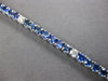 8.42CT DIAMOND & AAA SAPPHIRE 14KT WHITE GOLD 3D CLASSIC ROUND TENNIS BRACELET